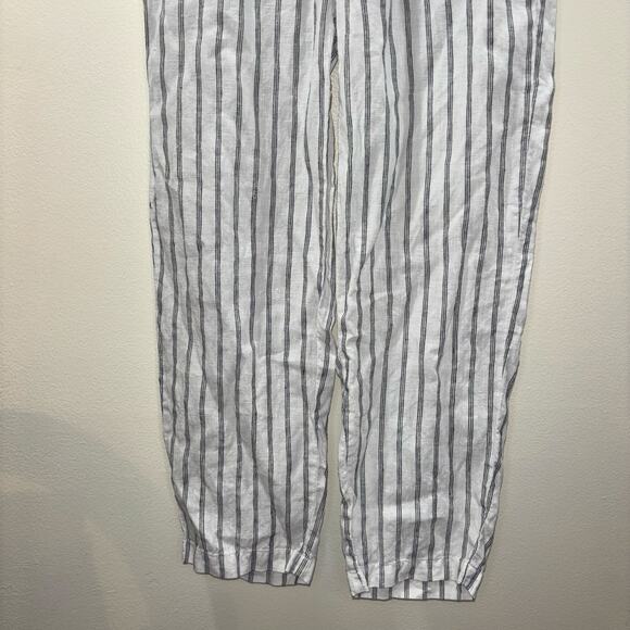 Quince 100% Linen Striped Pull On Pants – Size XS White and Black Striped Pants - Picture 12 of 16